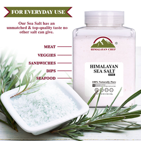 Himalayan Chef Sea Salt Fine Grain, 5 lbs Jar | 2 Pack